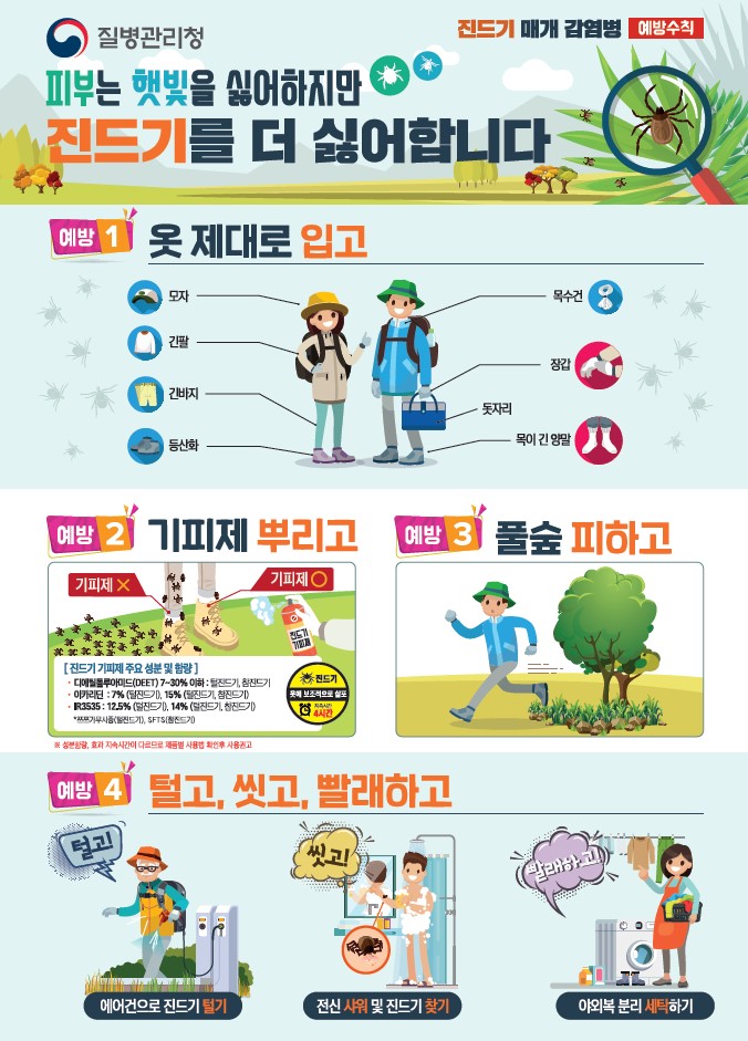 가을철 진드기 물림 주의 당부