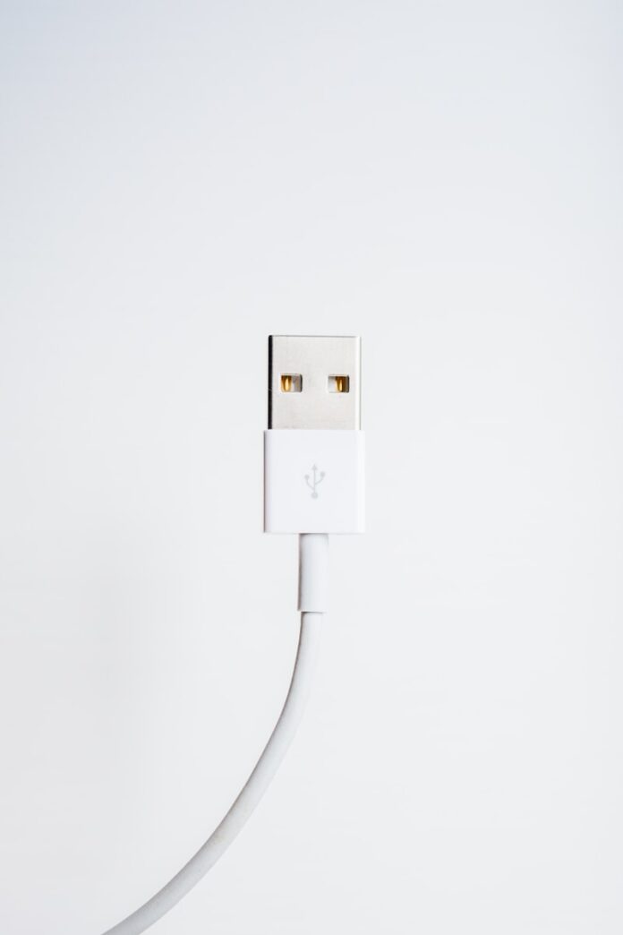 Photo by Adam Birkett white sync cable